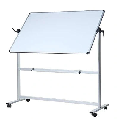 Afbeelding van VIZ PRO Dubbelzijdig, magnetisch, draaibaar whiteboard, aluminium frame 1100 x 750 mm