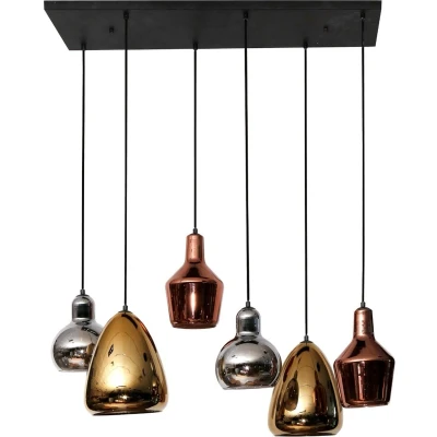 Afbeelding van AnLi Style Hanglamp 3+3 mix glass tricolore