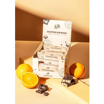 Afbeelding van KoRo Gepofterijstreep met pure chocolade sinaasappel 20 x 18 g