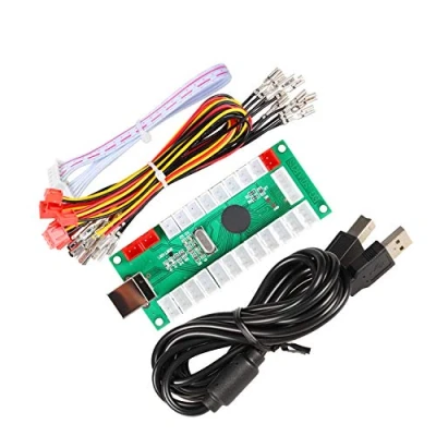 Afbeelding van EG STARTS LED arcade joystick set met USB nul vertraging naar pc encoder compatibel Mame games (5 pins kabel + 10 draden 3 2,8 mm)