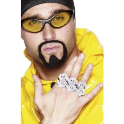 Afbeelding van Smiffys Rapperring &quot;3 Dollar&quot;, zilver
