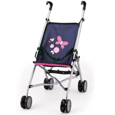Afbeelding van Bayer Poppenbuggy Blauw met vlinders (30113AA)