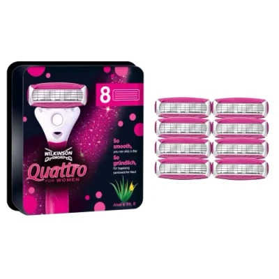 Afbeelding van Wilkinson Sword Quattro for Women 8 stuks scheermesjes voor dames (compatibel met brievenbus)