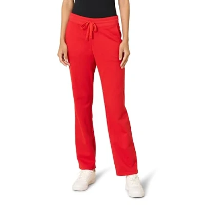 Image de Amazon Essentials Pantalon de survêtement à jambe droite en polaire pour femme (disponible grande taille), rouge, P