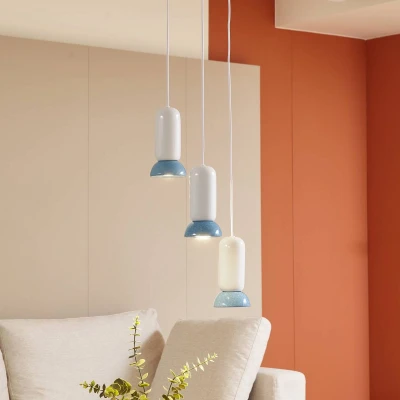Afbeelding van Lindby hanglamp 3lichts Keramiek GU10 wit, blauw