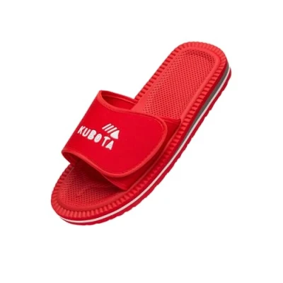 Afbeelding van Kubota Badsandalen voor dames en heren, met klittenbandsluiting, strandsandalen, sauna, zomer, badslippers, Rood