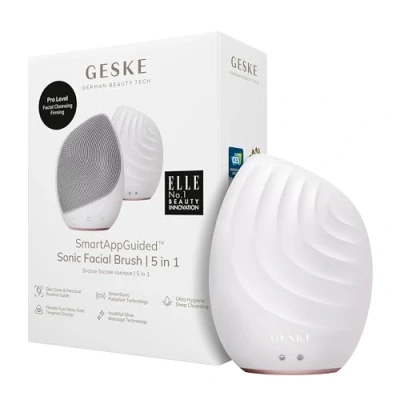 Afbeelding van GESKE SmartAppGuided™ Facial Brush 5 in 1 Elektrische gezichtsreinigingsborstel Zachte siliconen borstel Professionele gezichtsreiniging Gezichtsreinigingsapparaat Gezichtsmassager