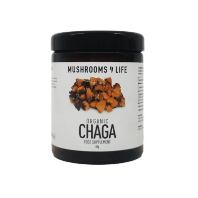 Afbeelding van Mushrooms4Life / Biologisch Chaga Paddestoelenpoeder 60G