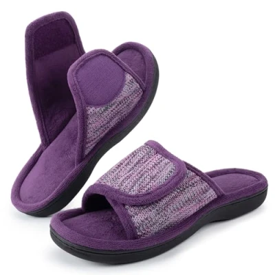 Afbeelding van RockDove Slip on schoen van traagschuim met verstelbare envelop voor dames, Aubergine