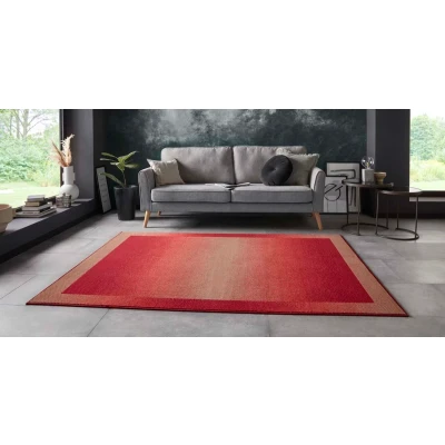 Afbeelding van Vloerkleed Retro Lijstmotief Gradient Rood 80x150 Cm