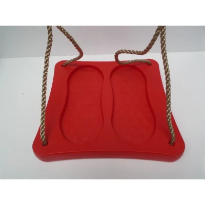 Afbeelding van Voetschommel 36x36x4 cm pp touw rood Hermic