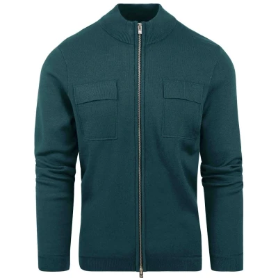 Afbeelding van Blue Industry Vest Borstzak Donkergroen maat XL Heren met Modern fit Pasvorm Viscose Suitable Herenkleding