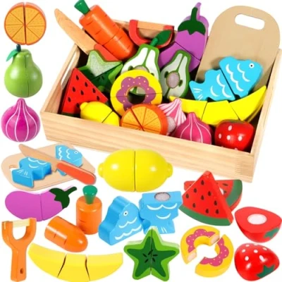 Afbeelding van SaiXuan Houten keukenaccessoires met fruit, voor kinderen