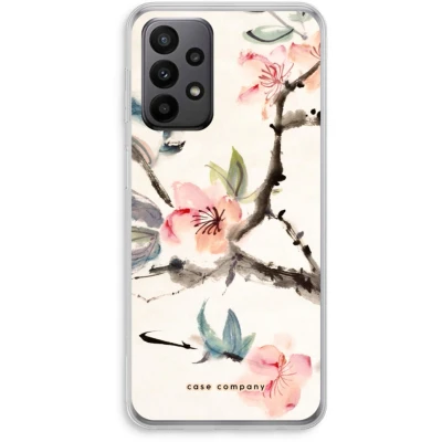 Afbeelding van Case Company® hoesje geschikt voor Samsung Galaxy A23 Japanse bloemen Soft Cover Telefoonhoesje Bescherming aan alle Kanten en Schermrand
