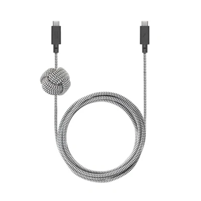 Afbeelding van Native Union Anchor USB C naar gevlochten oplaadkabel 240 W met PD 3.1 en verzwaarde knoop voor iPhone 16, 16 Pro Max, MacBook 14 inch/16 inch M2, Air 15 M2 (zebra)