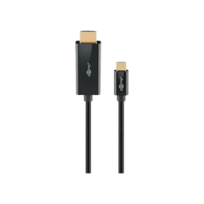 Afbeelding van Goobay USB C auf HDMI Kabel 4K @ 60 Hz, 1 m, schwarz (1 m, HDMI), Videokabel