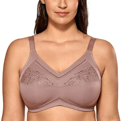 Afbeelding van Delimira Mastectomy Damesbeha, van katoen, zonder kabel, met zakken, mochaccino