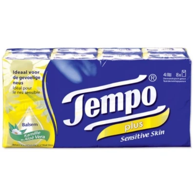 Afbeelding van Tempo Plus Zakdoekjes 8 x 9 stuks