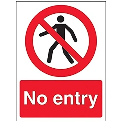 Afbeelding van VSafety Verbodsbord voor voetgangers, portret, 150 mm x 200 mm, harde kunststof 1