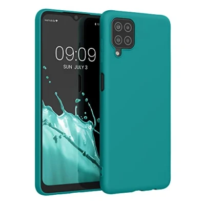 Afbeelding van kwmobile telefoonhoesje geschikt voor Samsung Galaxy A12 Hoesje smartphone Back cover in mat petrol