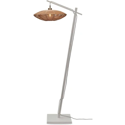 Afbeelding van GOOD&amp;MOJO Vloerlamp Tanami Bamboe Wit/Rotan 63x40x150cm Bruin