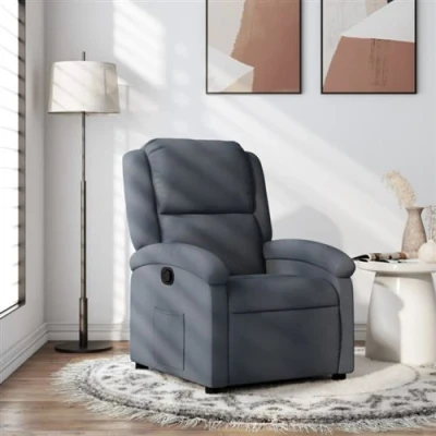 Afbeelding van Fauteuil verstelbaar fluweel donkergrijs