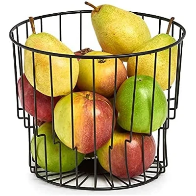 Afbeelding van Zeller Fruitschaal zwart metaal D24 x H19,5 cm rond
