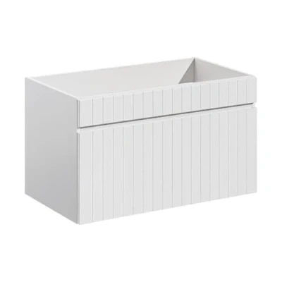 Afbeelding van Wit hangmeubel onder wastafel met strepen 80 cm SATARA L x H 46 D