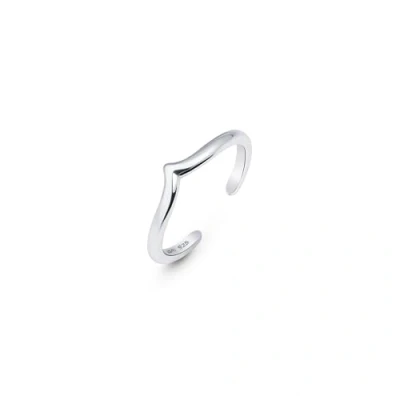 Afbeelding van Amberta Bague d’Orteil en Argent Sterling 925 Réglable pour Femme Vague Coeur Fleur Ouverte Dauphin Couronne Feuille Bijoux de Pied Plage Bohème: Chevron