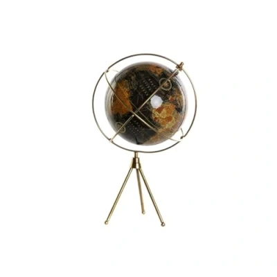Afbeelding van Wereldbol Home ESPRIT Geel Bruin Zwart PVC Aluminium 25 x 42 cm