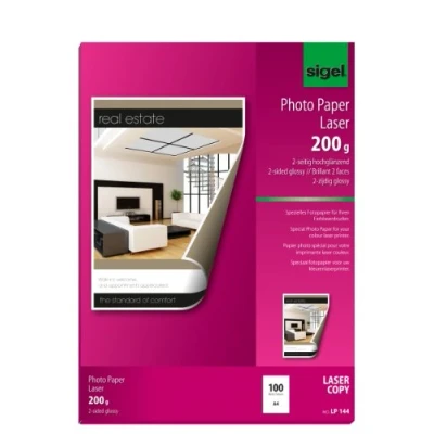 Afbeelding van Fotopapier Sigel kleurenlaser A4 hoogwit glans 200gr 100 vel
