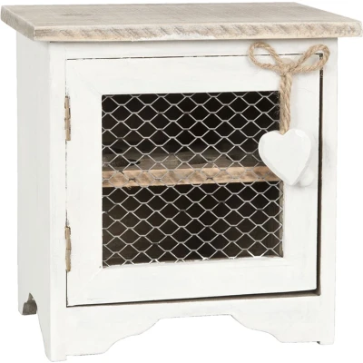 Afbeelding van Clayre &amp; Eef Eierkastje 19x14x19 cm Wit Hout Vierkant Eierhouder