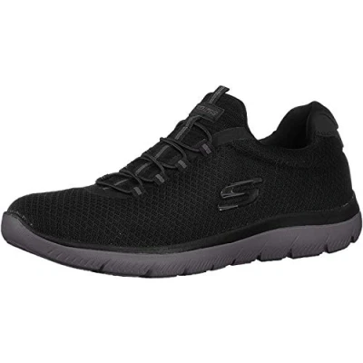Afbeelding van Skechers Wide Fit Summits Sneakers laag, Heren, Maat: 44, Black/charcoal Textiel