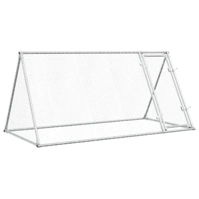 Afbeelding van vidaXL Kippenhok 200x105x91 cm gegalvaniseerd staal zilverkleurig