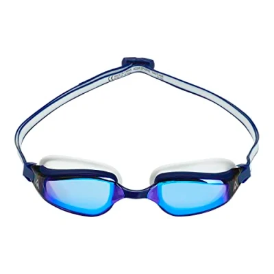 Afbeelding van Aquasphere Fastlane Zwembril Volwassenen Blue Titanium Mirrored Lens Blauw/Wit