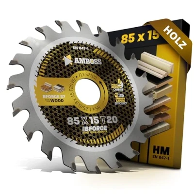 Afbeelding van Cirkelzaagblad 85x15 Z20 WZ Amboss Werkzeuge ideaal voor accuhout fijn gesneden geschikt Bosch: GKS 12V 26. 10.8. Makita HS 300, 301, Worx Versacut 420, Wesco,