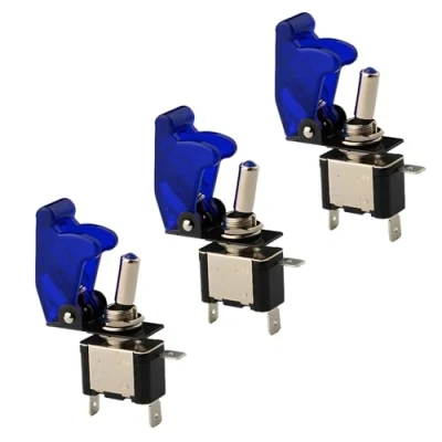 Afbeelding van CESFONJER LED display tuimelschakelaar, blauwe 12 V, 20 A, autoschakelaar, SPST aan uitschakelaar, blauw (3 stuks)