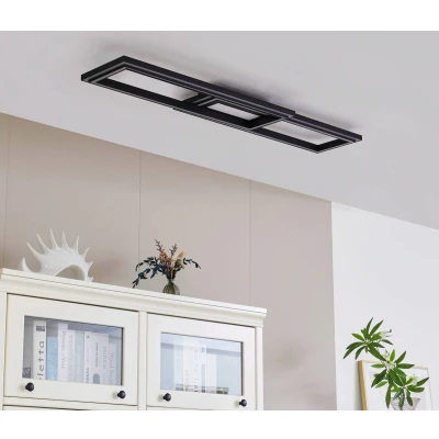 Afbeelding van Lucande Slimme plafondlamp met dimmer CCT 2lichts Metaal, kunststof H: 7.55 cm zwart, wit Inclusief lichtbronnen