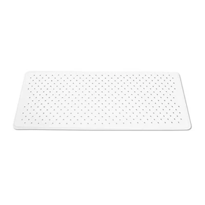 Afbeelding van KMINA antislip badmat (65 x 35 cm), rechthoekige douchemat, met zuignap, schimmelbestendig, natuurlijk rubber, witte Made in Europe