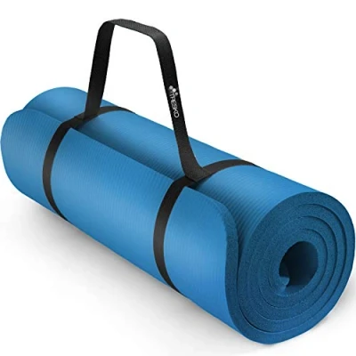 Afbeelding van Yoga mat Blauw 1 cm dik pilates, aerobics