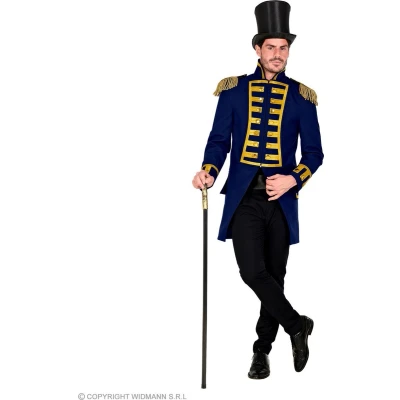 Afbeelding van Widmann Piraat &amp; Viking Kostuum Deftige Franse Parade Jas Blauw Man Medium Carnavalskleding Verkleedkleding