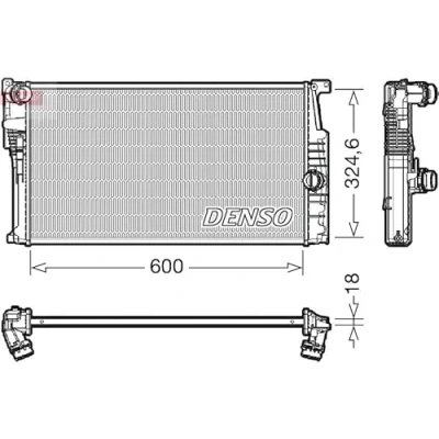 Afbeelding van DENSO DRM05017 Radiateur 600 325 18 BMW: 1 Hatchback, 3 Touring, Saloon