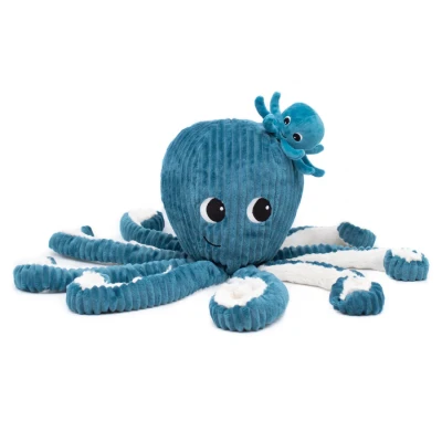 Afbeelding van Ptipotos by Les Déglingos Knuffel de octopus moeder en haar baby knuffeldier voor baby&#039;s babyknuffel geboortecadeau 65 cm roze