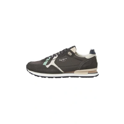Afbeelding van Pepe Jeans BRIT ROAD Sneakers laag, Heren, Maat: 40, Graphite grey Veloursleer