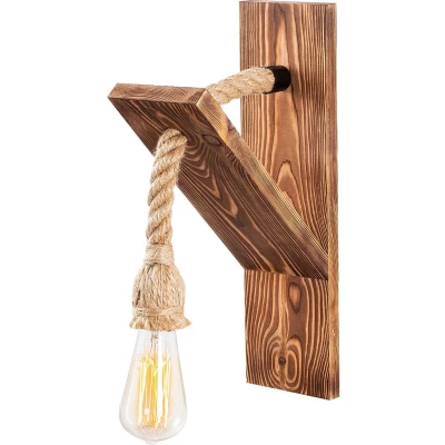 Afbeelding van Verlichting Wandlamp Houten 11x21x40cm Stijlvolle Lucas Design Sfeervolle voor Elk Interieur