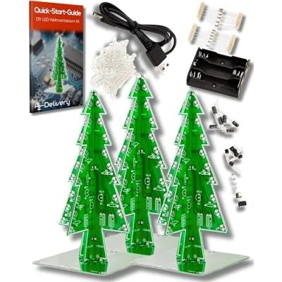 Afbeelding van AZDelivery 3 x DIY LED kerstboomkit om zelf te solderen Inclusief E Book!