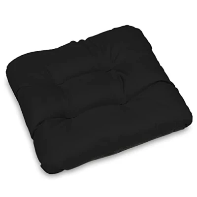 Afbeelding van Superkussen24. Set van 6 zitkussens voor stoelen, 45 x cm, binnen en buiten, zwart