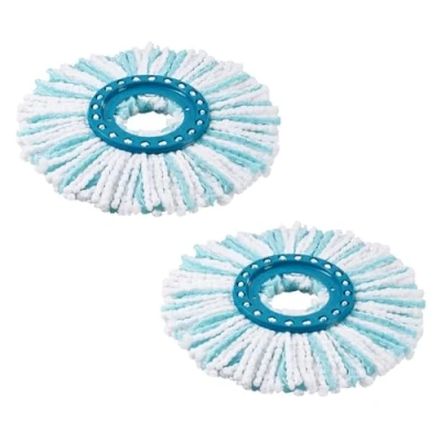 Afbeelding van WinGluge Set van 2 reservekoppen compatibel met Leifheit Clean Twist Disc dweilsystemen, vervangende dweilkop, microvezel, zeer absorberend, voor gevoelige vloeren, harde vloeren