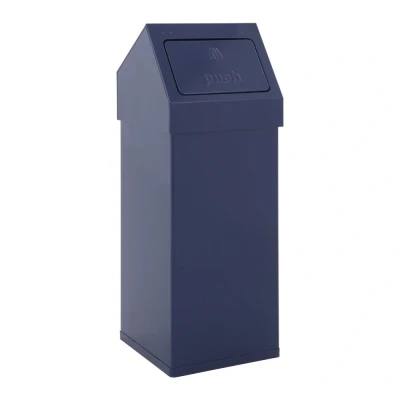 Afbeelding van Prullenbak Carro Push 55ltr pushklep blauw