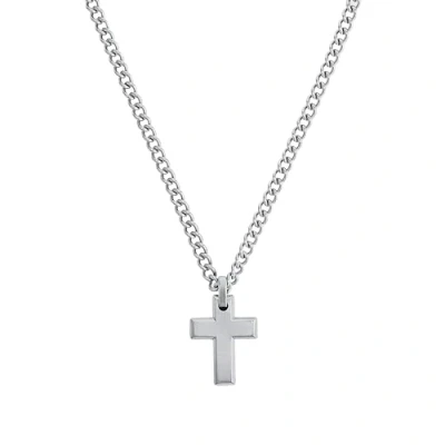 Afbeelding van s.Oliver MIT ANHÄNGER FÜR Herren KREUZ, Edelstahl Ketting, Heren, Maat: 50, Silber